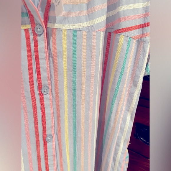 NWT Cotton Gap Kids XXL Lilac Striped Shirt Dress - Picture 5 of 6